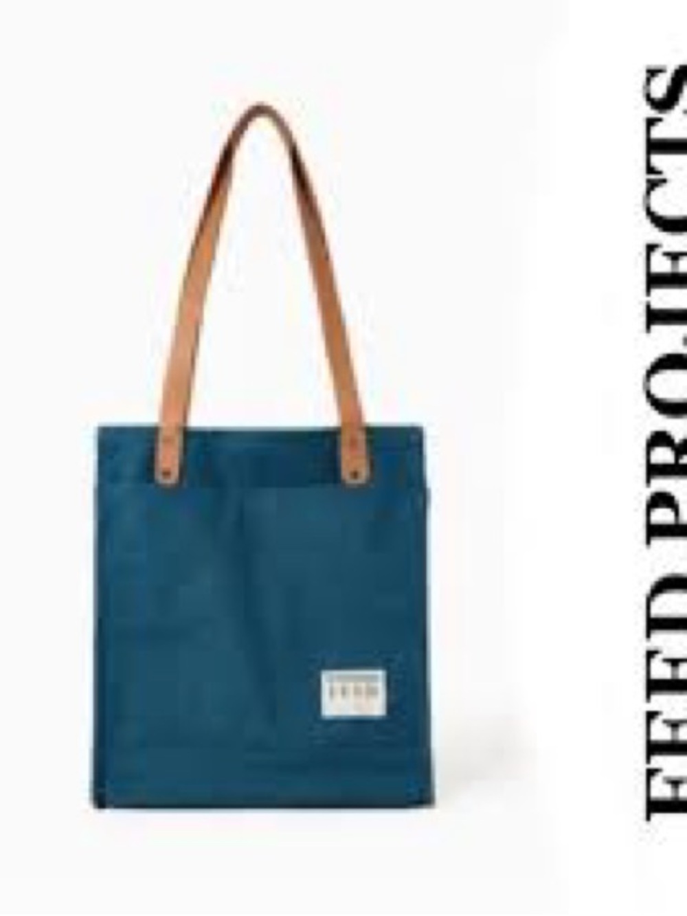 Deep Teal Canvas Tote with Tan Leather Straps